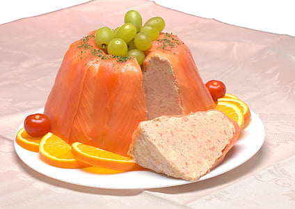 salmón, Paté, ahumada, alimentos, gourmet, Slice, placa de