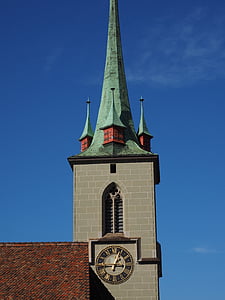 templom, Steeple, nydeggkirche, Bern, épület, építészet