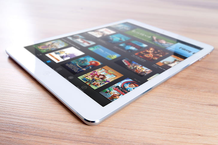 iPad, Mac, Apple, mobiili, tabletti, valkoinen, näytön
