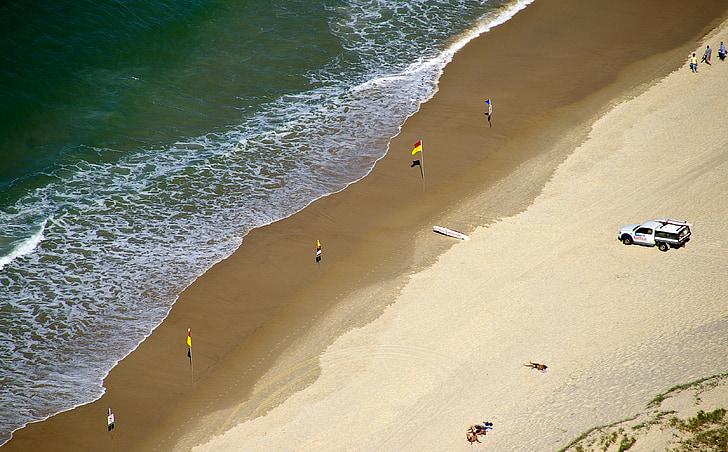 Gold coast, Plaża, morze, Ocean, piasek, wakacje, pływacy