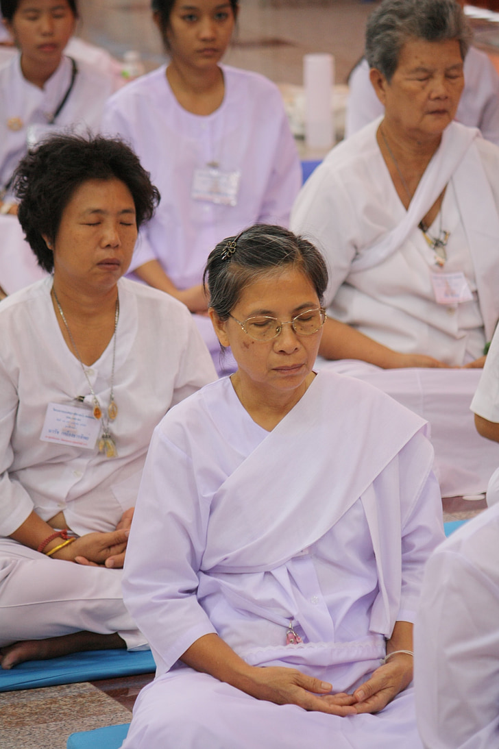 observere, religiøse, påbud rite, i, Thai, meditasjon, buddhister