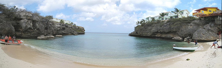 Bahía de vaersen, Curacao, Willemstad, Caribe, Costa, agua, Países Bajos Antillas