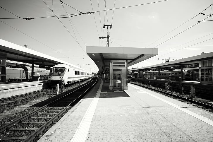 geležinkelio bėgių kelio, geležinkelio stotis, kelionės, traukinys, ledo, Niurnbergas, geležinkelio