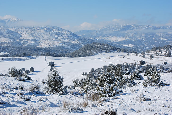sneeuw, landschap, Mount, Murcia, winter, natuur, berg