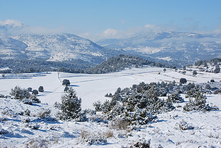hó, táj, Mount, Murcia, téli, természet, hegyi