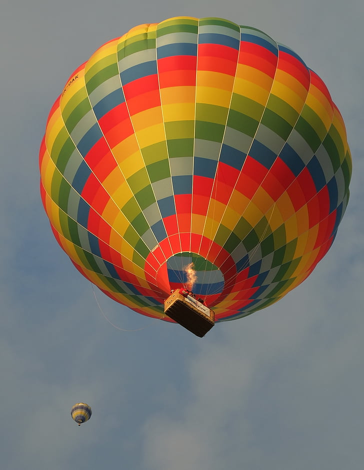 baloni, šarene, šareni, vrući zrak balona, nebo, vrući zrak balon, leti