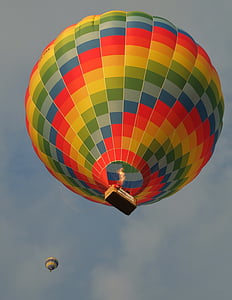 热气球, 上升, 天空, 多彩, 飞行, 事件, 电梯