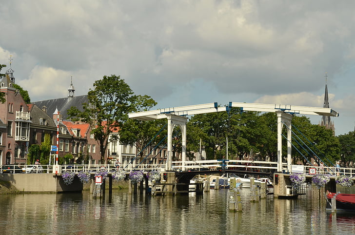 Bridge, floden, kampen, Weesp, Nederländerna