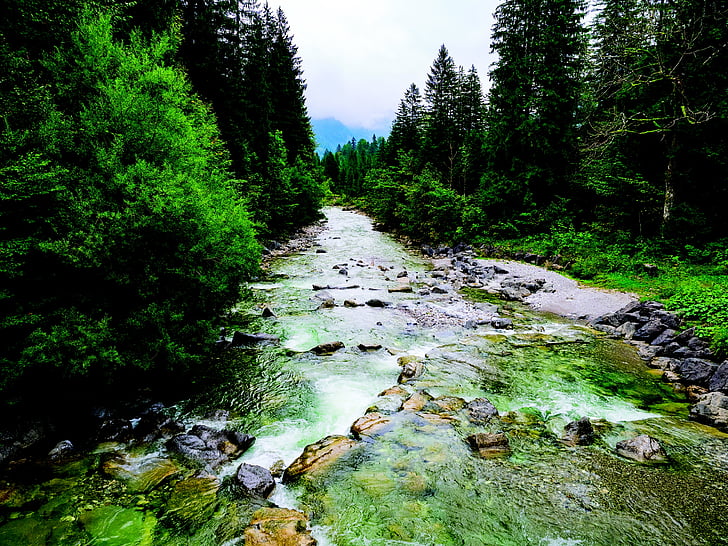 cascada, naturaleza, agua, Río, montaña, paisaje, Alpes