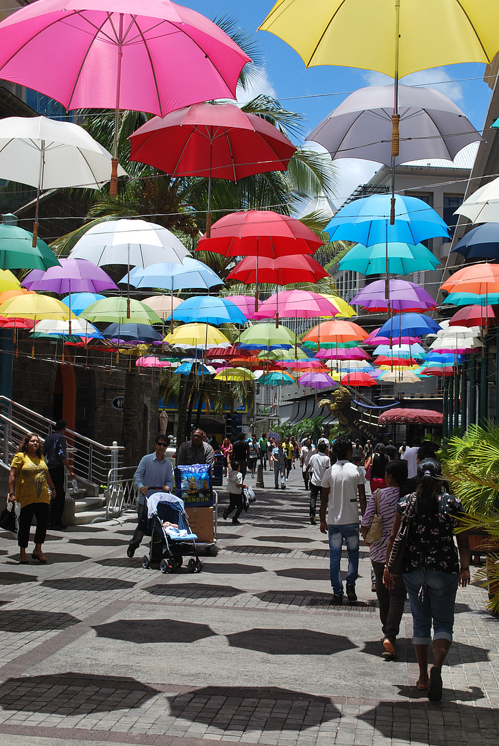 paraplyer, Utomhus, färgglada, naturen, personer, färg, Park