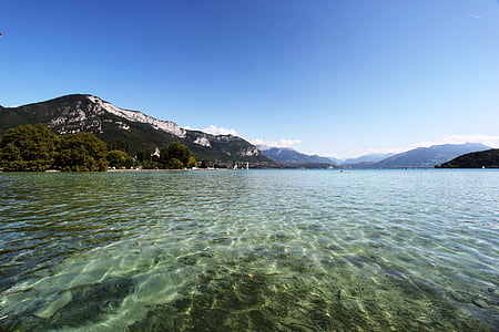 ANSI ežeras, Annecy, vandens 's edge