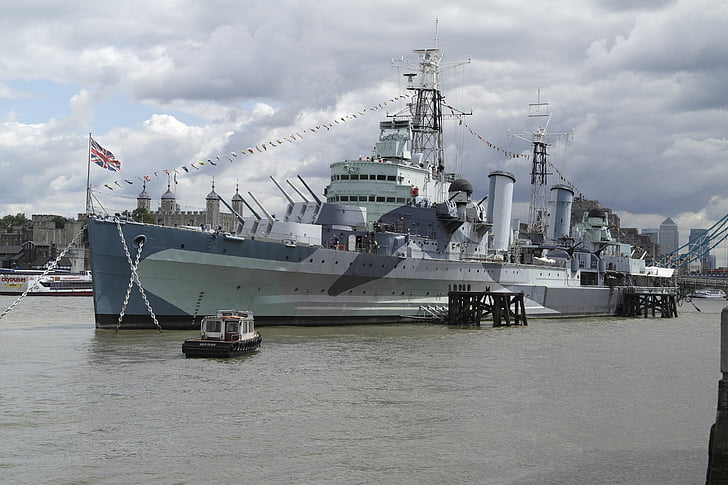 London, örlogsfartyg, staden, Storbritannien, Themse, militära, fartyg