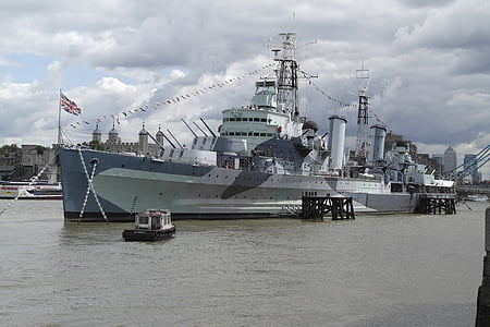 Londres, buque de guerra, ciudad, Reino Unido, Themse, militar, de la nave