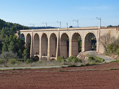 Pont, viaducte, ferrocarril, maçoneria, Enginyeria, arcs