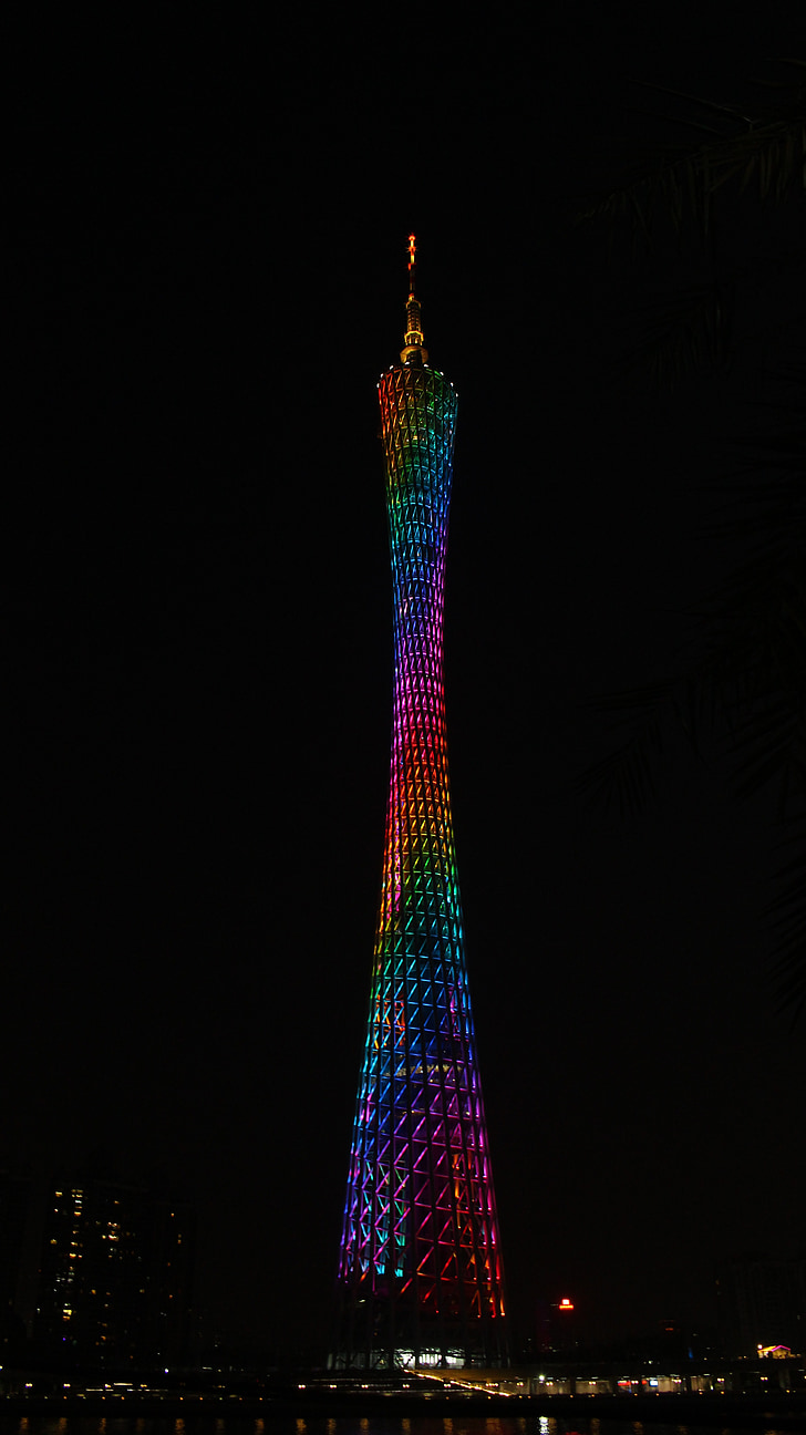 Canton tower, Kina, Canton, tændt