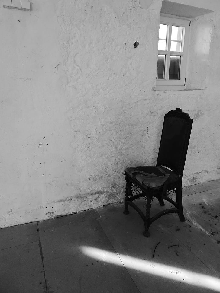 stol, gamla, Antik, sitta, möbler, trä, gammal stol