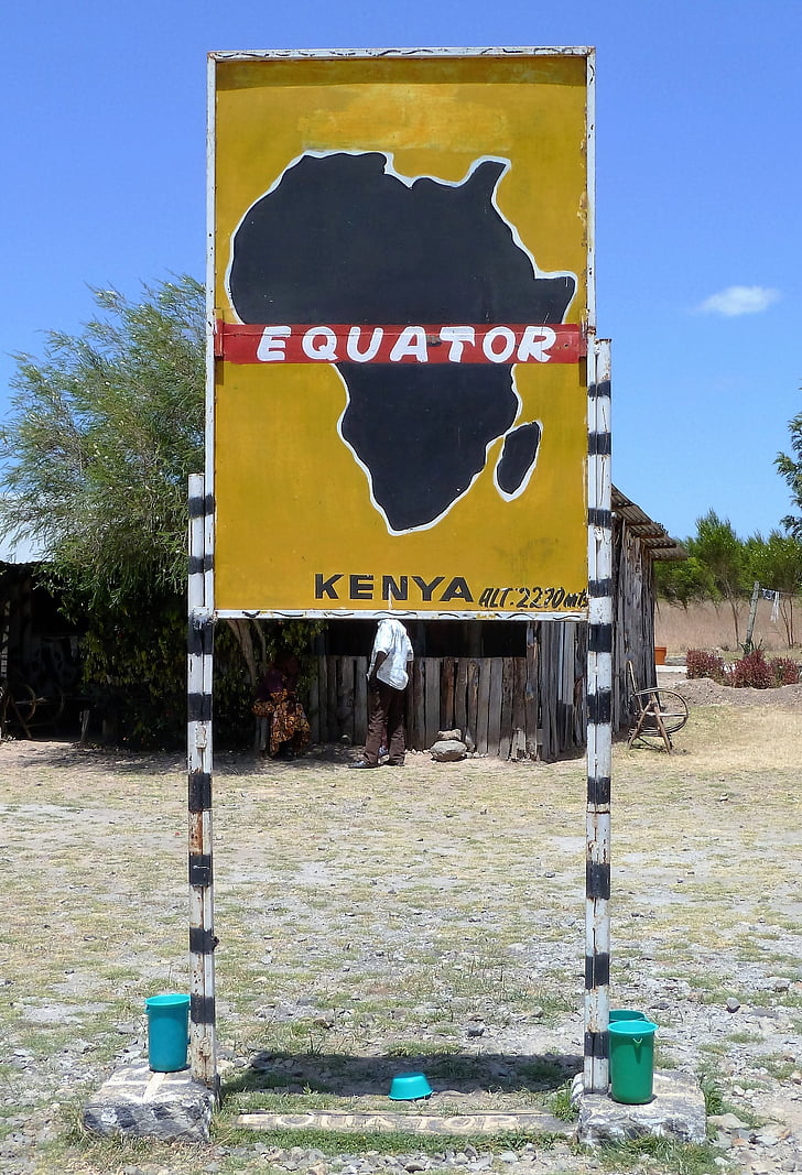 Àfrica, Equador, signe, Kenya, frontera