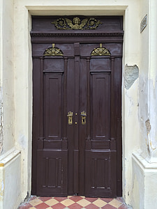 puerta, puerta, antiguo, resistido, madera, arquitectura, salida