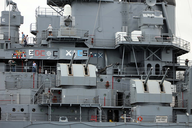 USS iowa, Harbor, bojová loď, loďou, v doku, námornej, vojenské