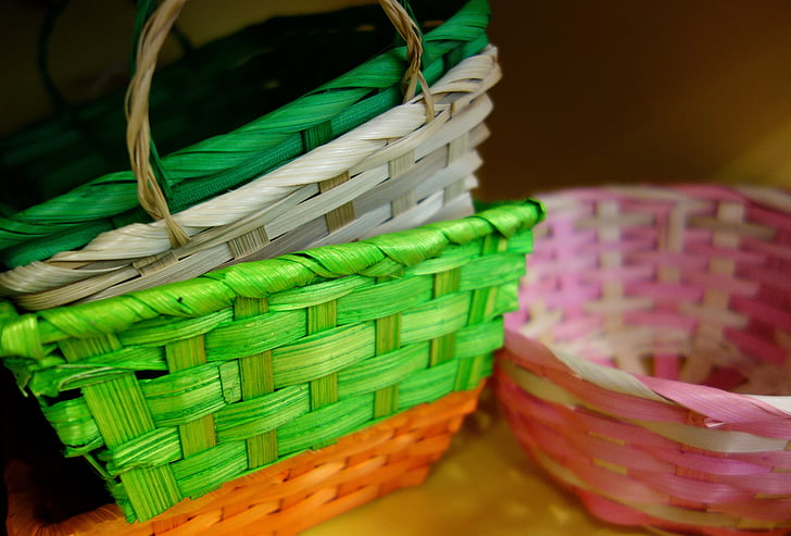 easter, easter baskets, osterkorb, basket, baskets, easter decoration, easter decorations