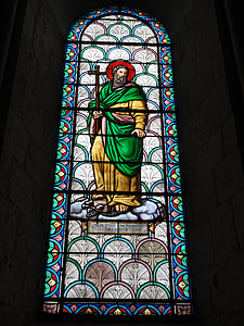 Basilica, San eutrope, Saintes, Francia, vetro macchiato, finestra, arredamento