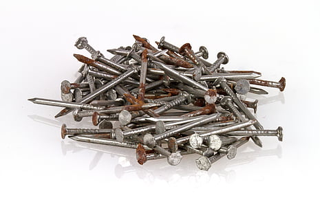 nails, metal, iron, stainless, tabletop, wire, close