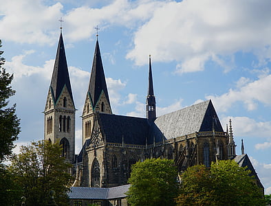 dom, kostol, Halberstadt, Nemecko, Románsky, budova, kameň