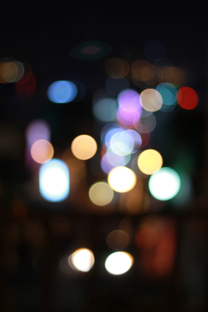 bokeh, hill, lights, defocused, night, abstract, backgrounds