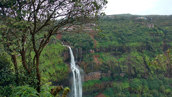 panchgani, Индия, водопад, lingmala водопад, природата, река, гора