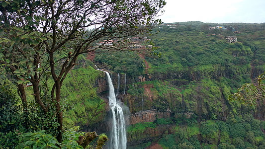 Панчгани, Индия, Водопад, lingmala водопад, Природа, Река, лес