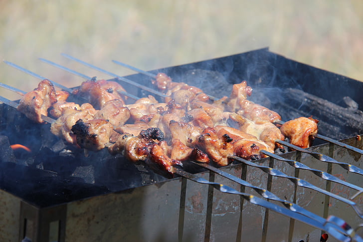 voedsel, voedsel op vuur, barbecue, Mongolian barbecue, brandhout, vlam, koken