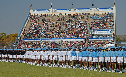 Botswana, Gaborone, Journée de la police, formation, stade