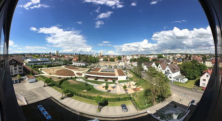 Seligenstadt, Panorama, Frankfurt, cidade, arranha-céus, arranha-céu, centro da cidade