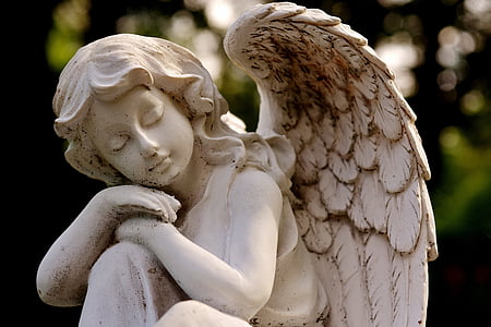 Angel, figur, tro, håper, stein, himmelske, statuen