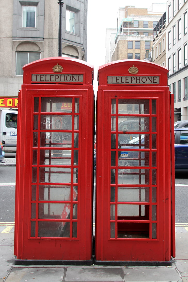 Telefonní budka, červená, Londýn, lékárna, Anglie, telefonní house, červená telefonní budka