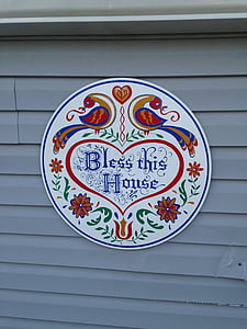 velsigne dette hus, PA hollandsk, Pennsylvania hollandsk, farverige, dekoration