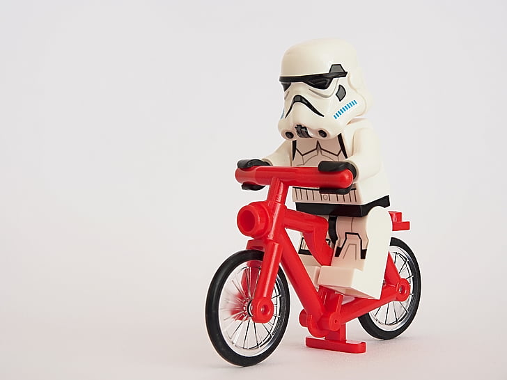 Stormtrooper, LEGO, biciclette, ciclista, escursioni in bicicletta, guerre stellari, male
