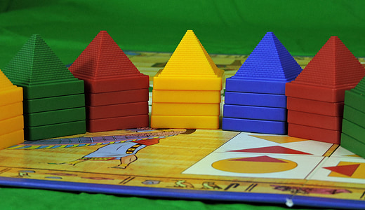 game, pyramids, play, board game, pastime, buildings, multi Colored