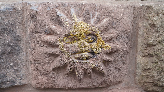 zon, Cusco, archeologische, Peru, steen, het platform, religie