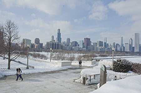 Chicago, pilsētas ainava, siluets, pilsētas, cilvēki un kultūra, centrs, arhitektūra