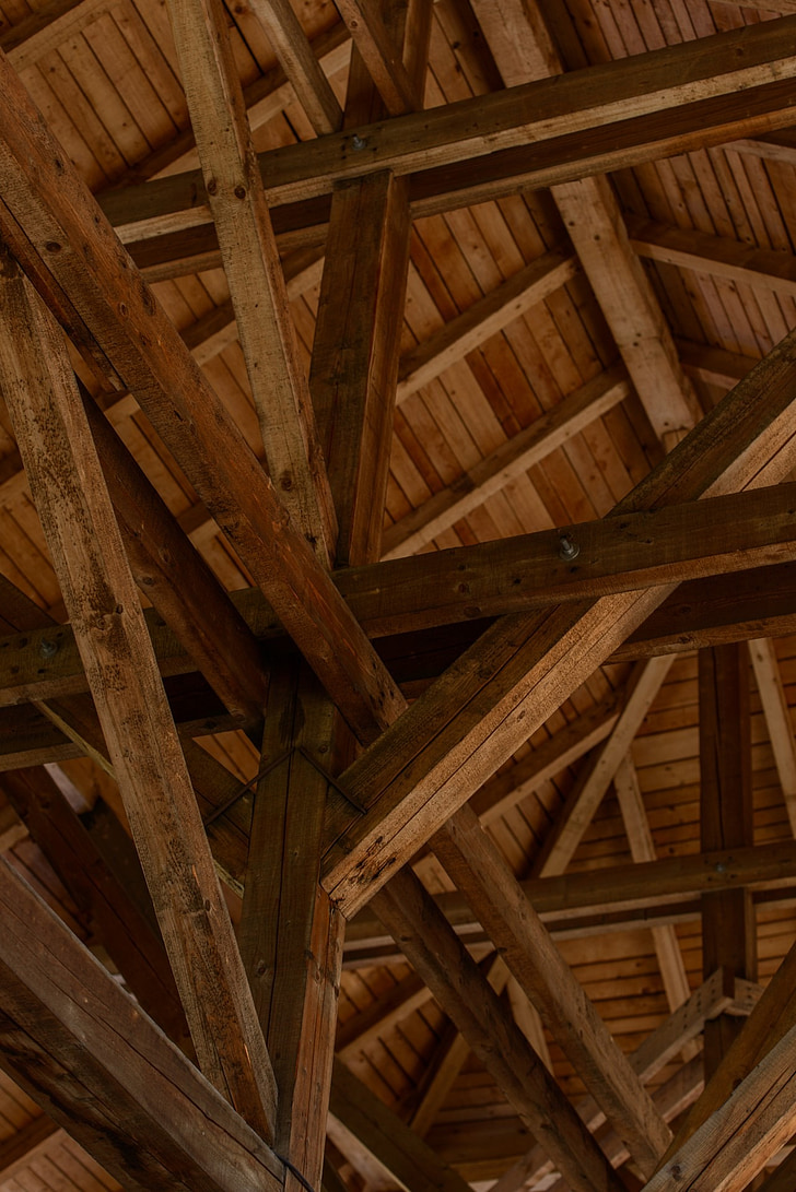 дървени, тавански, дървен материал, покрив, минало, история, замък