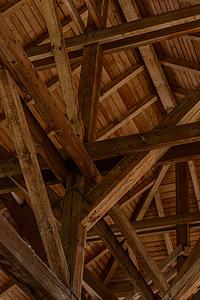 madera, ático, madera, techo, pasado, historia, Castillo