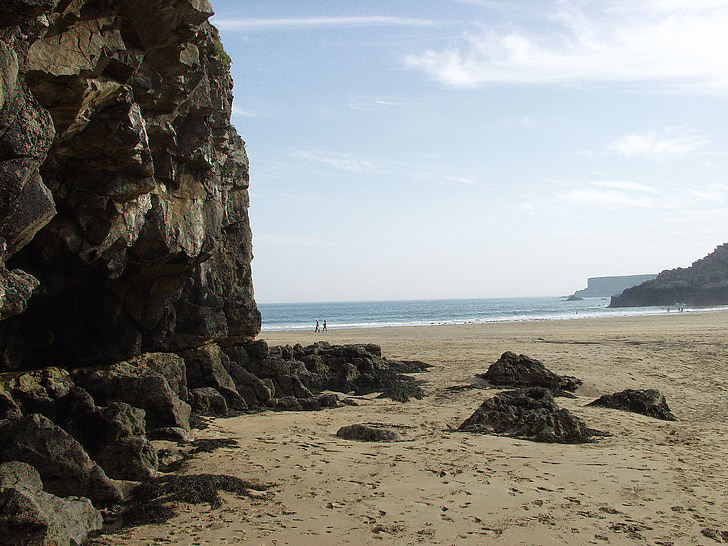 praia, à beira-mar, país de Gales, mar, modo de exibição, Grã-Bretanha, Reino Unido