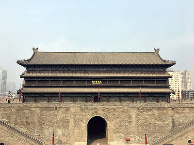city gate tower, the ancient city wall, xi'an, monuments