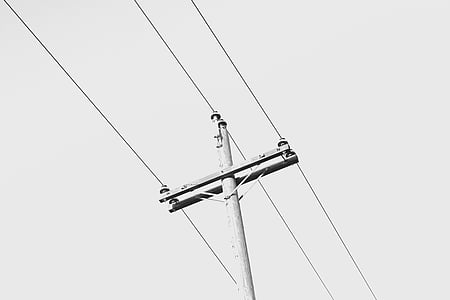cable, wire, pole, electrical, transmission