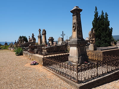 groblje, grobovi, nadgrobni spomenik, staro groblje, Roussillon, grob, žalosti