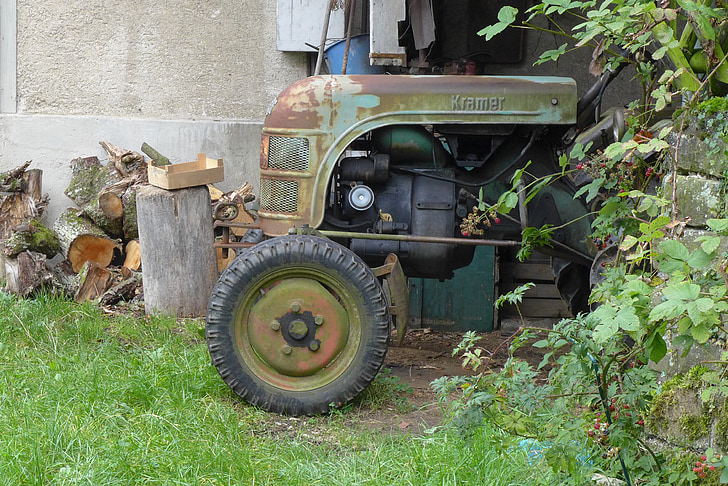 tractores, jubilación, oldie, oxidado, pieza de Museo, veterano de la, agricultura
