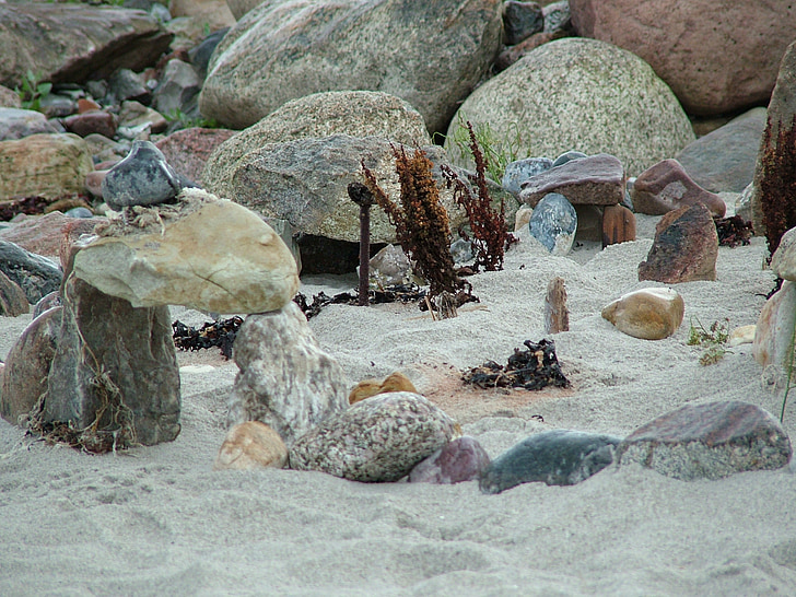 pierres, nature, mer, paysage