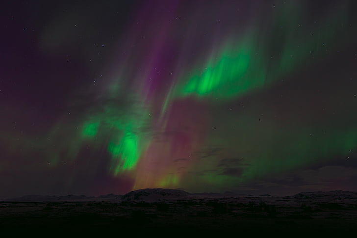 luzes do Norte, Aurora Boreal, do Norte, céu, à noite, luzes, fenômeno