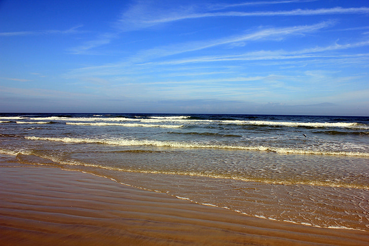 Daytona beach, okeāns, debesis, ūdens, krasts, krasta, viļņi